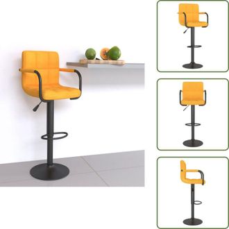 vidaXL The Living Store Sgabello da Bar Giallo Senape in Tessuto - Sedia da bar