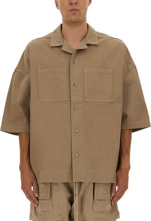 Rick Owens Brown Oversized Solid Shirt
