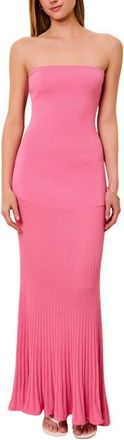 Solid & Striped The Marley Strapless Rib Maxi Dress in Rose Water at Nordstrom, Size X-Small