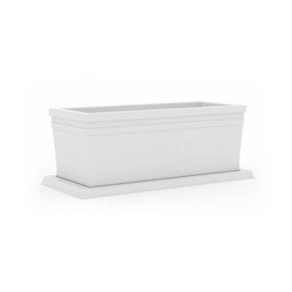 Monacis Macetero Decorativo Cl&aacute;sico Tradicional De 80x40 Cm Y 34 Cm De Alto, Fabricado En Pol&iacute;mero Blanco Resistente Para Plantas De Jard&iacute;n Y Terraza