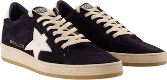 Golden Goose Mens Ballstar Sneakers - Golden Goose Deluxe Brand Leather Blue Calfskin Shoes