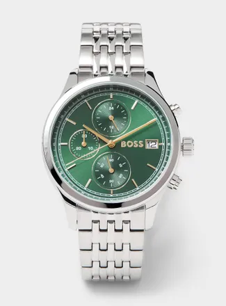 BOSS Mens Green chronograph watch