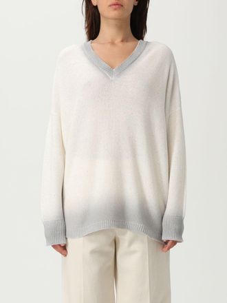 Fabiana Filippi Womens Vneck Merino Wool Dipdye Sweater - Ivory - Size Small