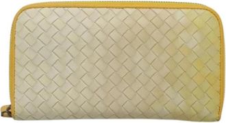 Bottega Veneta Pre-owned Vintage leren portemonnee - Dames - Vintage Accessoires - Beige - ONE Size - Leer - Vintage