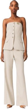 Maje Tailored bustier top in Beige at Nordstrom, Size 36 Eu