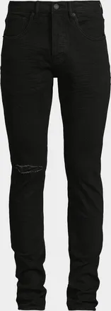 Purple P002 Knee Slit Rinse Slim Jeans
