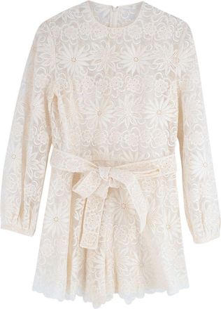 Valentino Garavani Ivory Floral Embroidered Playsuit Size XS