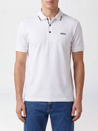 HUGO BOSS Polo in cotone a maniche corte con logo a contrasto