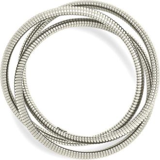 Sterling Forever Rhodium Plated Briar Stacking Link Stretch Bracelet