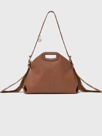 Maje Grained Leather Miss M Bag - Cognac Brown - Maje