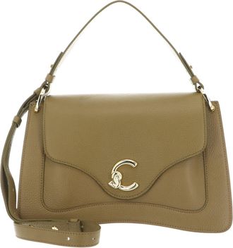 Coccinelle cross body bag C-Me Grained Leather Handbag Seagrass khaki
