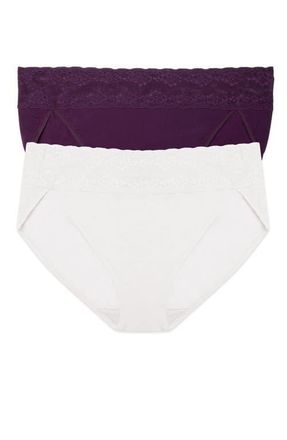 Natori Bliss Perfection One Size French Cut Brief 2-Pack in Coconut/fig Jam at Nordstrom