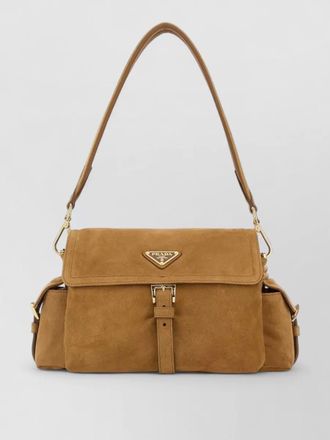 Prada na suede leather shoulder bag