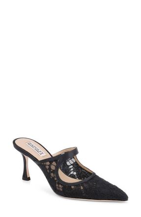 Badgley Mischka Oaklyn Cutout Mule in Black Satin at Nordstrom, Size 9.5