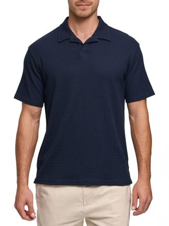 Indicode Poloshirt INDICODE INBimle, Herren, Gr. XXL, sky captain, Single Jersey, Obermaterial: 60% Baumwolle, 40% Polyester, Waffelmuster, regular fit normal,