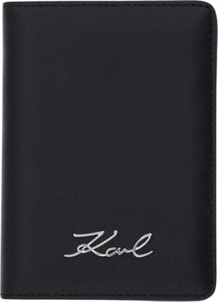 Karl Lagerfeld Paspoorthouder - Dames - Portefeuilles - Zwart - ONE Size - Leer - Accessoires