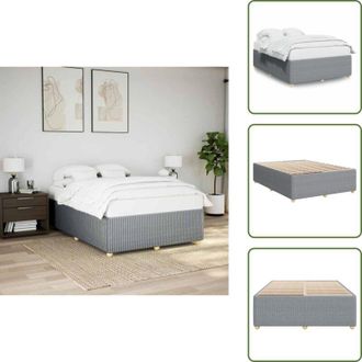 vidaXL The Living Store Giroletto senza Materasso Grigio Chiaro 140x190 cm Tessuto - Materasso per letto