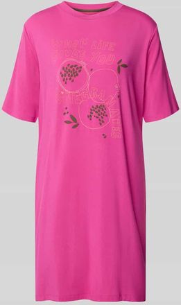 Schiesser Relaxed Fit Nachthemd mit floralem Print in Pink, Gr&ouml;&szlig;e 36