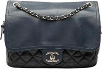 Chanel Pre-owned Quilted Calf Leather Shoulder Bag - Dames - Vintage Schoudertas - Blauw - ONE Size - Leer - Vintage