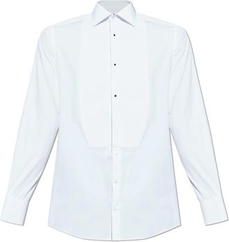 Dolce & Gabbana Rokend overhemd - Heren - Zakelijke Overhemden - Wit - XL - Leer - Overhemden