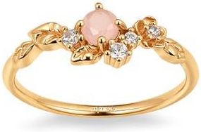 Made by Mary Lumi Flora Ring in Gold Vermeil /Rose Quartz at Nordstrom, Size 10