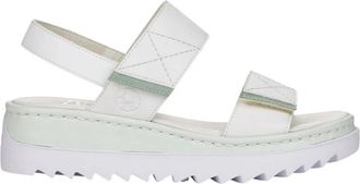 Rieker Weiss Casual Open Sandalen - Dames - Sandalen - Wit - 38 EU - Leer - Schoenen