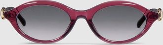 Gucci Oval-frame Sunglasses, Red