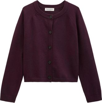 Marc O'Polo Regular Fit Vest met Raglanmouwen - Dames - Vesten - Paars - L - Katoen - Truien & Vesten