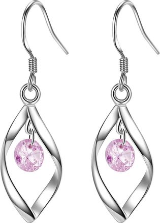 Generic Silver Drop Earrings For Women,Sterling Silver Diamond Earrings,Hypoallergenic Rhinestone Earrings,Lightweight Square Hook Earrings,Shiny Crystal Ston