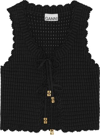 Ganni Top alluncinetto - Nero