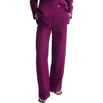Mango Straight Leg Suit Trousers in Fuchsia at Nordstrom Rack, Size 4