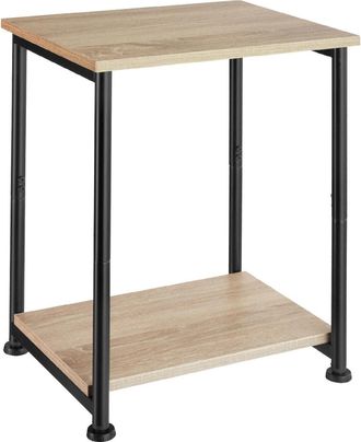 TecTake Escritorio estilo industrial estructura de acero 140 cm madera oscura