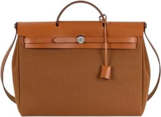 Herm&egrave;s Pre-owned Herbag Messenger Schoudertas - Dames - Vintage Handtas - Bruin - ONE Size - Leer - Vintage