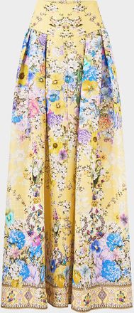 Camilla Darling Buds Corset Waist Maxi Skirt