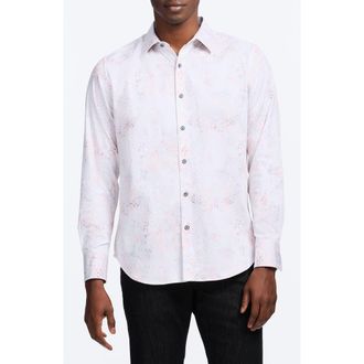 Robert Graham Addington Faded Paisley Stretch Cotton Button-Up Shirt in White Multi at Nordstrom, Size Xxx-Large