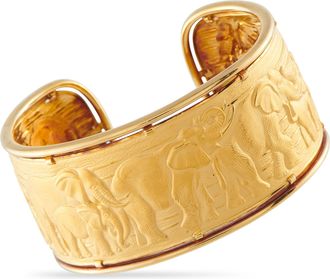Carrera y Carrera 18K Yellow Gold Elephant Cuff Bracelet CA17-061926