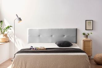 Moonia Moonia - Cabecero Tapizado Napoli Polipiel 100x50x5 Cm - Plateado