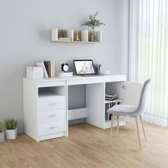 Berkfield Home Modern Desk White 140x50x76 cm Engineered Wood | Size: 140 x 50 x 76 cm