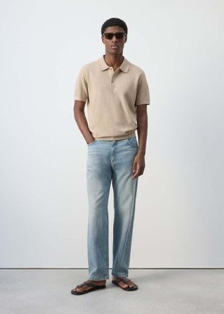 Mango Polo misto cotone maglia sottile beige - Uomo - XL - MANGO MAN