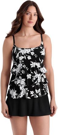 Longitude Faux Ruffle Skirtini Long Torso Swimsuit in Vineyard Vacay at Nordstrom, Size 20