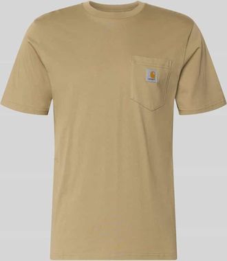 Carhartt Work in Progress Regular Fit T-Shirt mit Logo-Patch in Beige, Gr&ouml;&szlig;e XXL