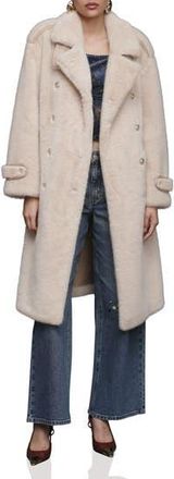 Avec Les Filles Faux Fur Belted Coat in Cream at Nordstrom Rack, Size X-Small