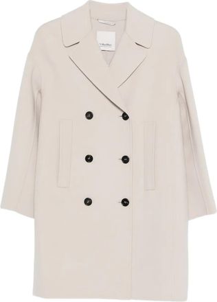 Max Mara double-breasted coat - women - Virgin Wool/Silk - 40 - Neutrals