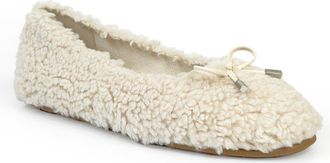 Aerosoles Patrina Faux Shearling Flat in Natural Faux Shearling at Nordstrom, Size 9.5