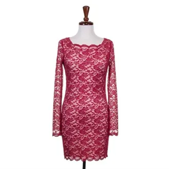 Double Zero Womens Sheer Lace Dress In Wine