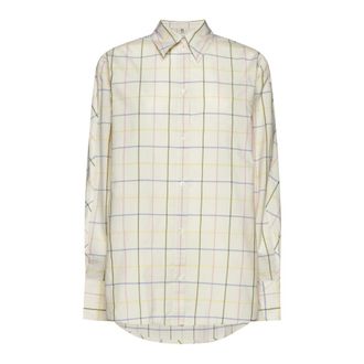 Toteme Check Print Kimono Sleeve Shirt - female - Tot&ecirc;Me - Shirts - Beige - 2XS - Blouses & Shirts
