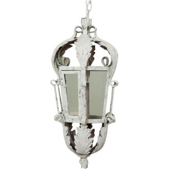 Biscottini International L&aacute;mpara De Techo De Hierro Forjado Con Acabado En Blanco Envejecido 30x24x58 Cm