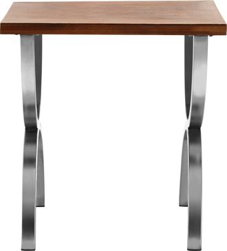 Premier Housewares Interiors by Premier Rustic Wood Top Side Table, Modern Rectangular Side Table, Wood and Metal End Table, Wooden Side Table