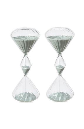 Glitzhome Set of 2 Geometric Tri-Layer Hourglasses 60-Minute Sand Timers in Grey at Nordstrom, Size Medium