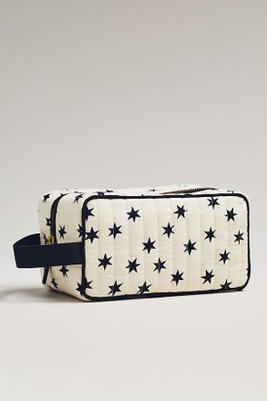 Maeve Two-Tone Patterned Puffy Cosmetic Bag